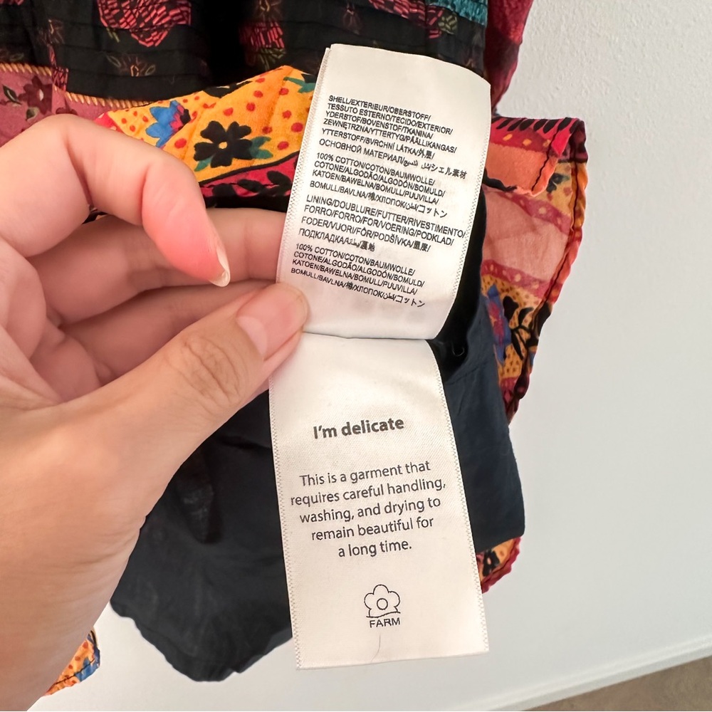 FARM RIO‎ Boho Indie Mixed Patchwork Mini Dress Cotton Gipsy XS - Picture 6 of 7